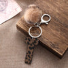 Leopard Print Letter Keychain