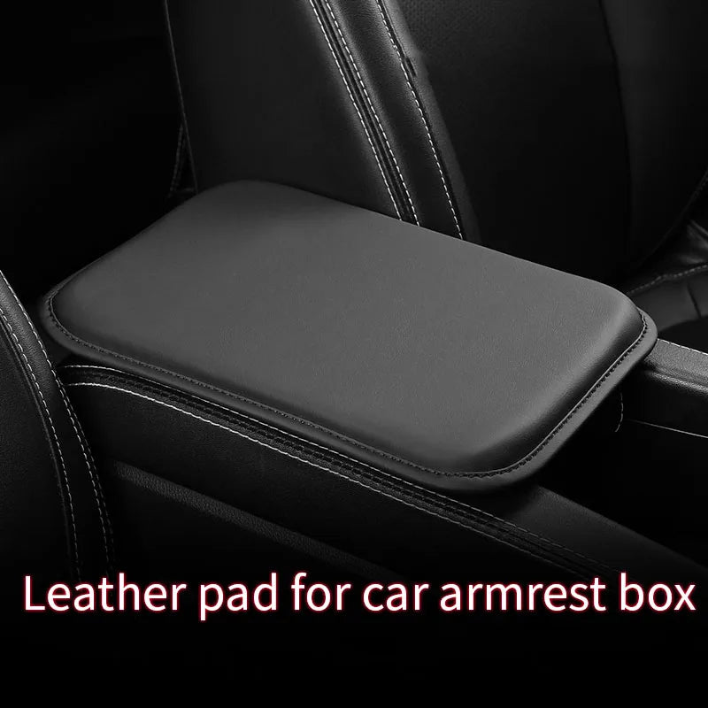 Padded leather black for a car armrest box
