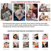 A collection of personalized photo throw pillow covers for various occasions like birthday, Valentine's Day, and Christmas.