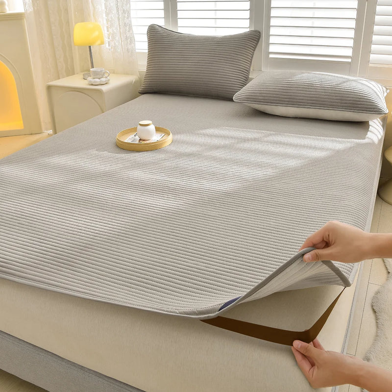 Striped Waterproof Mattress Protector