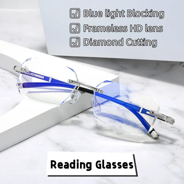 Gafas de lectura con bloqueo de luz azul y acabado diamante