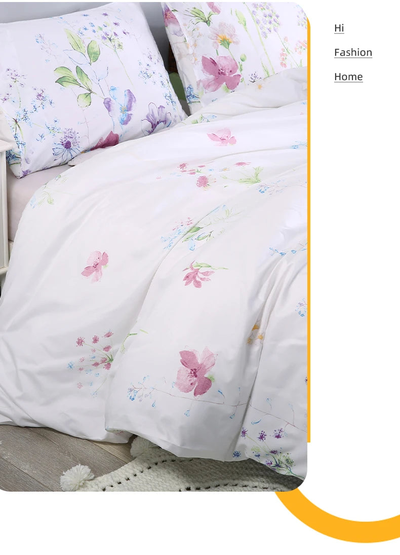Floral Print Duvet Cover Set with Pillowcases