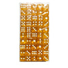A sheet of 100 transparent acrylic D6 dice in various colors packaged for RPG and board games.