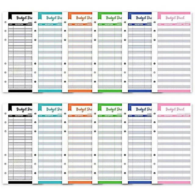 A6 PU Leather Budget Binder with Cash Envelope Organizer