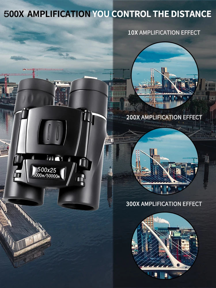 Compact 500x25mm Waterproof Binoculars with BAK4 Prism