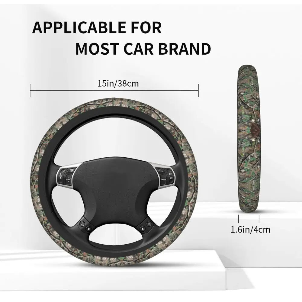 Tree Camouflage Elastic Steering Wheel Cover