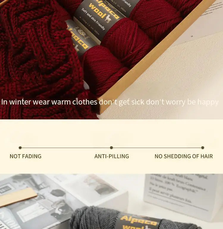 Chunky Alpaca Wool Knitting Yarn – 500g Multi-Color Set for Cozy Winter Projects