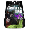 Cartoon Gorilla Kids School Backpack Set with Lunch Bag and Pencil Case
