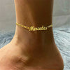 Bracelet de cheville avec initiale personnalisée en acier inoxydable