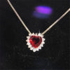 Red Heart Cubic Zirconia Jewelry Set