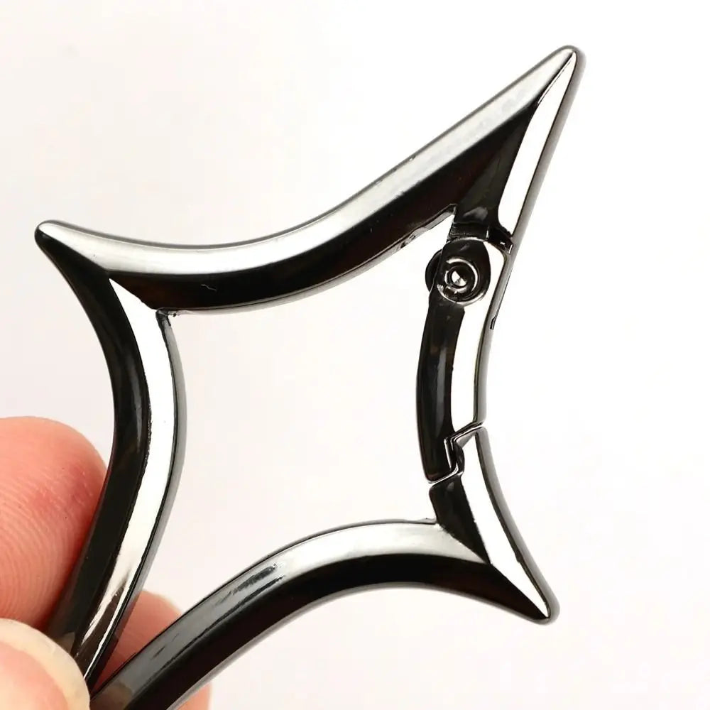 Gothic Star Cross Keychain with Carabiner Clip