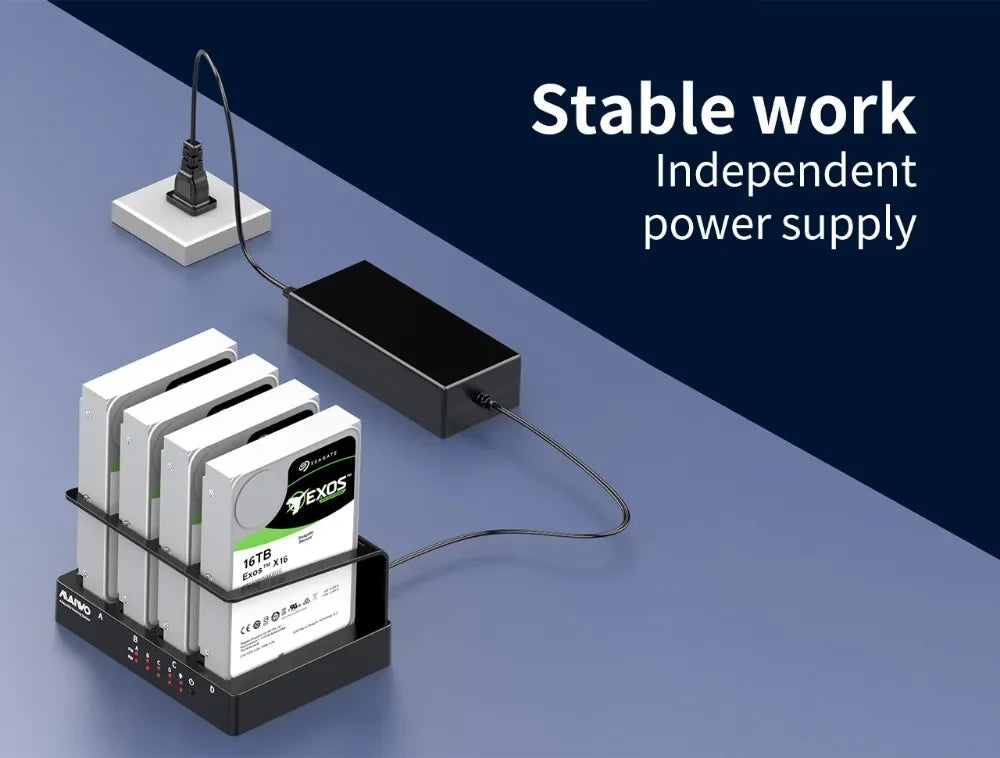 4-Bay USB 3.0 Hard Drive Docking Station for 2.5/3.5" SATA HDD & SSD