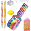 A set of detachable diamond painting roller tools featuring colorful plastic rollers and a pink tool handle.