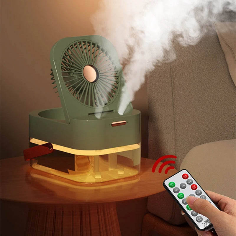 Portable Ultrasonic Humidifier with Fan and LED Night Light