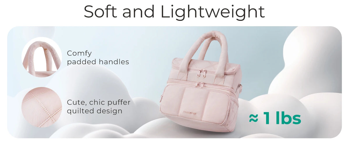 Insulated Double-Deck Lunch Bag with Leakproof Lining