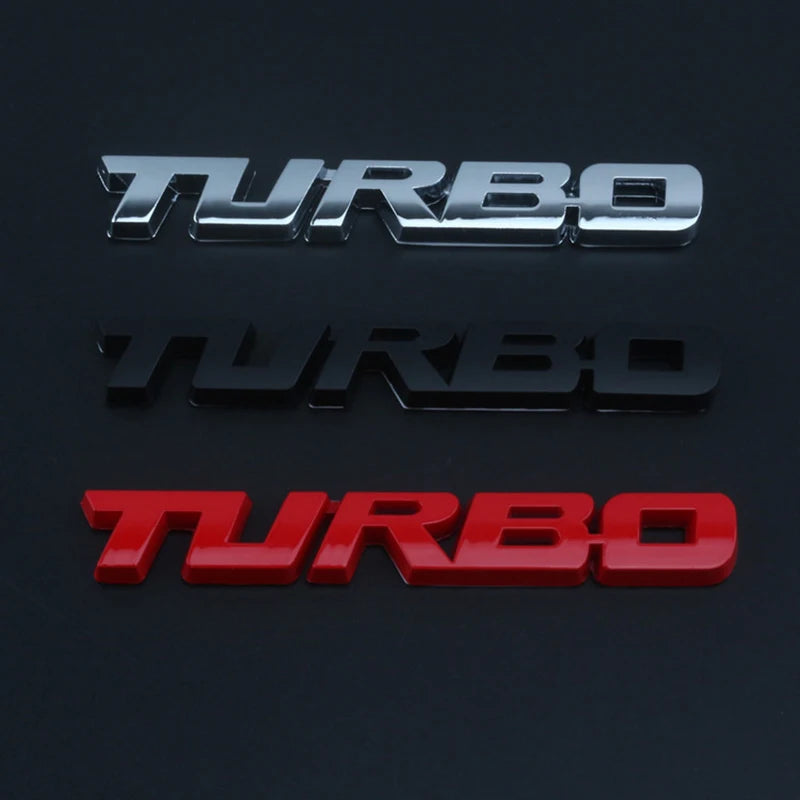 3D Turbocharged Metal Alloy Car Badge Emblem