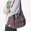 Cotton Canvas Crossbody Bag with Large Capacity