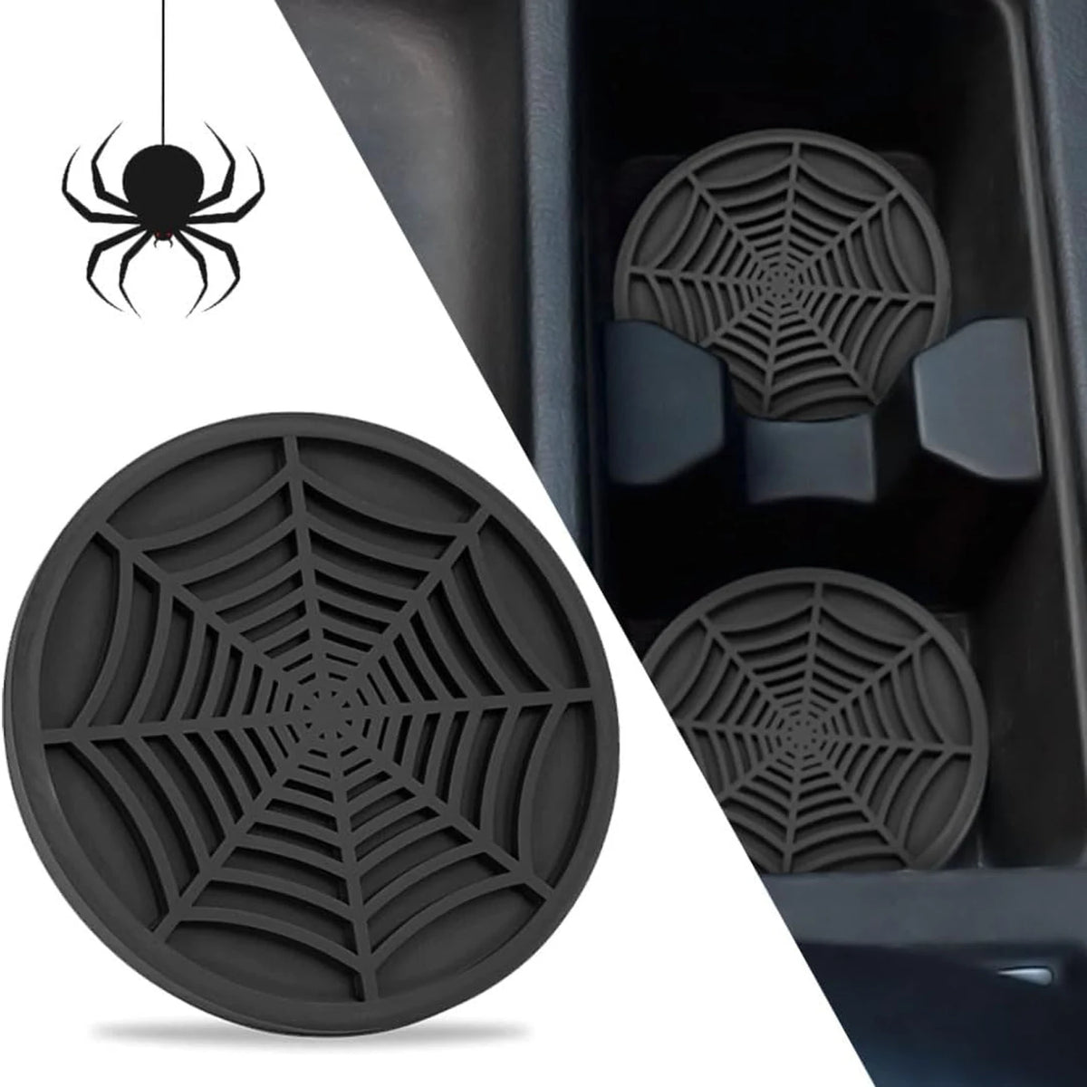 Spider Web Silicone Coasters for Car Cup Holders