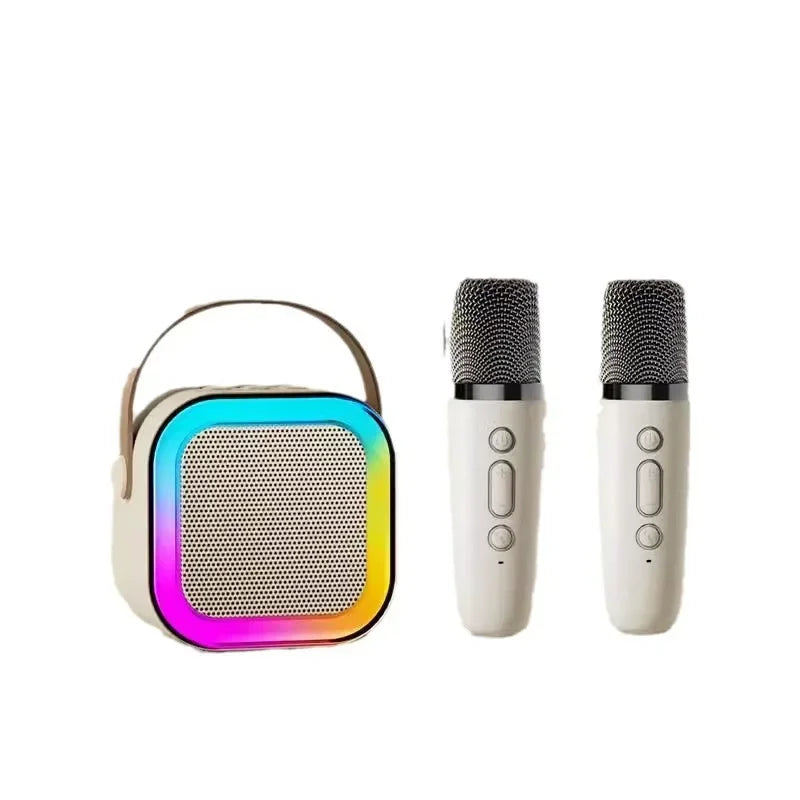 Compact Karaoke Speaker with Dual Microphones