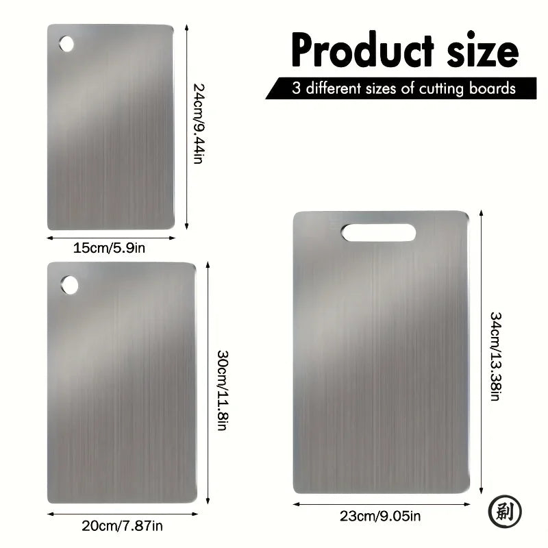 Stainless Steel Cutting Board Set (3-Piece)