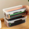 Large Clear Plastic Storage Box with Hinged Lid – 12L, 21 x 14 x 8 cm, Office & Jewelry Organizer