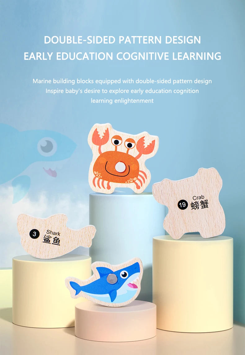Montessori Wooden Magnetic Fishing Toy for Kids – Educational Marine Life Game