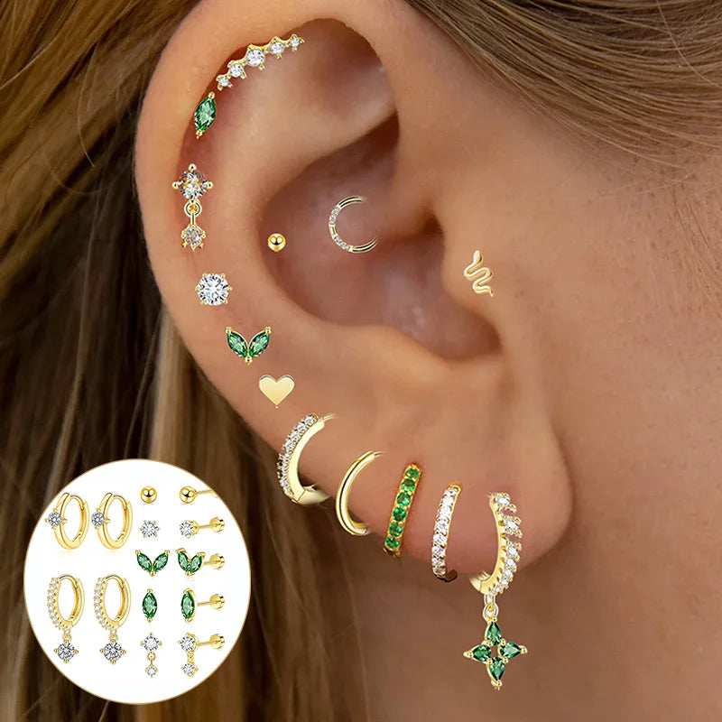 Moon-Shaped Stainless Steel Flatback Earrings