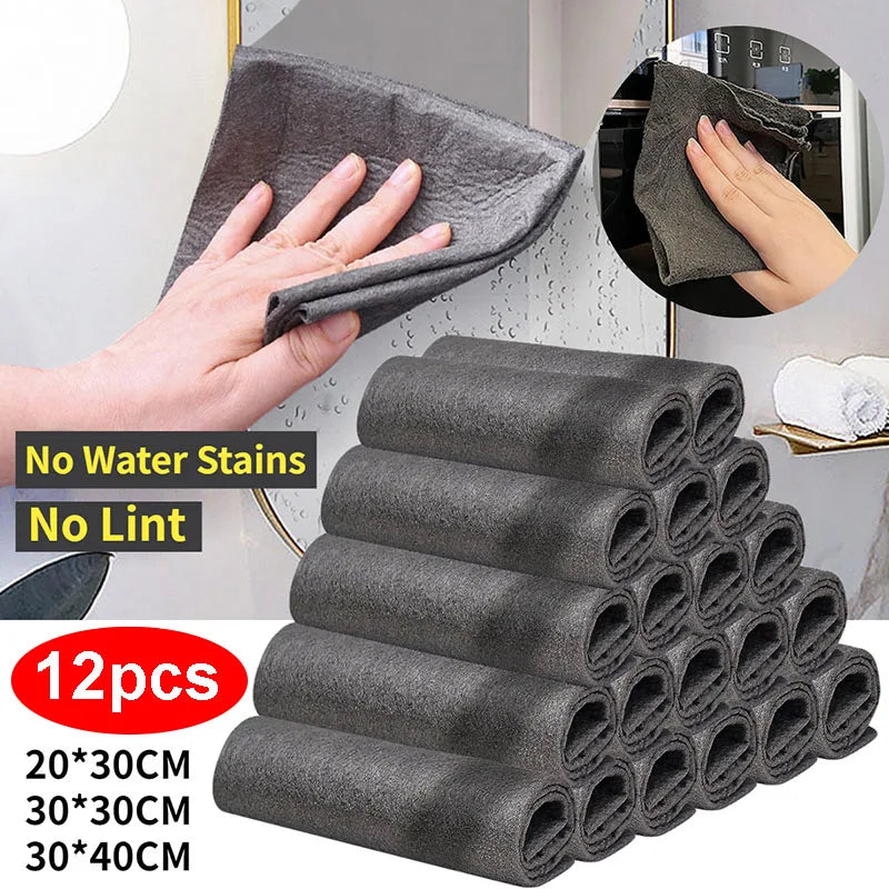 Streak-Free Microfiber Cleaning Cloths (6-Pack)
