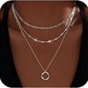 Layered Gold & Silver Chain Necklace Set
