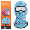 Blue cycling thermal kids balaclava mask with a compass design and red stars