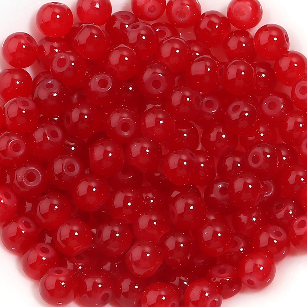 Colorful Round Glass Beads for Jewelry Making