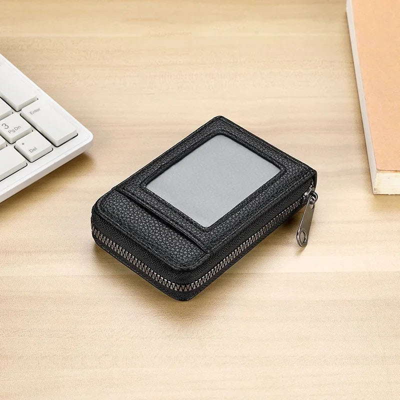 Compact Zipper Card Wallet with Multiple Slots