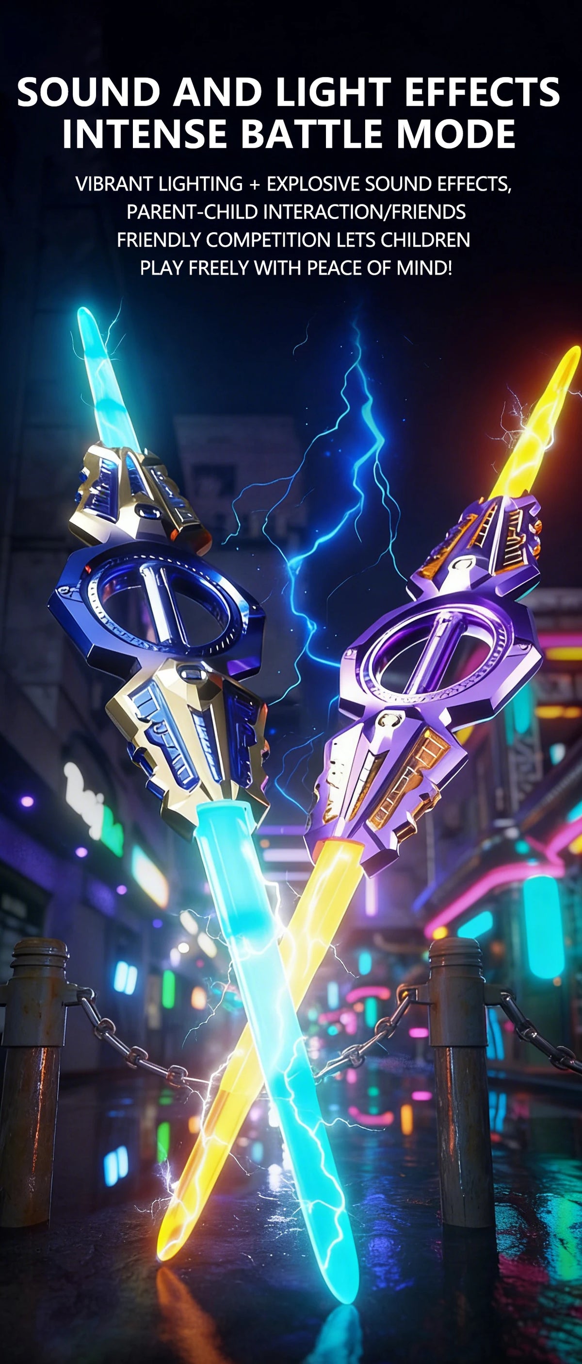 LED Light-Up Sound Sword with Multi-Color Effects