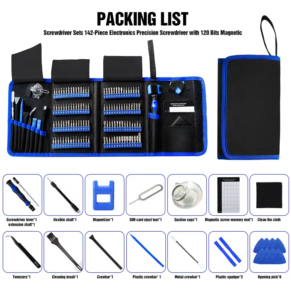 142-in-1 Precision Screwdriver Set with 120 Magnetic Bits