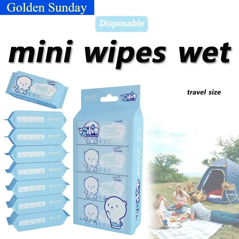 Mini Disposable Hand & Mouth Wipes - Portable Travel Pack