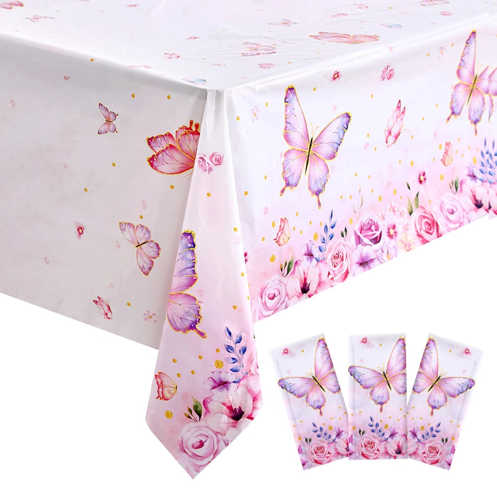 Watercolor Butterfly Party Tablecloth