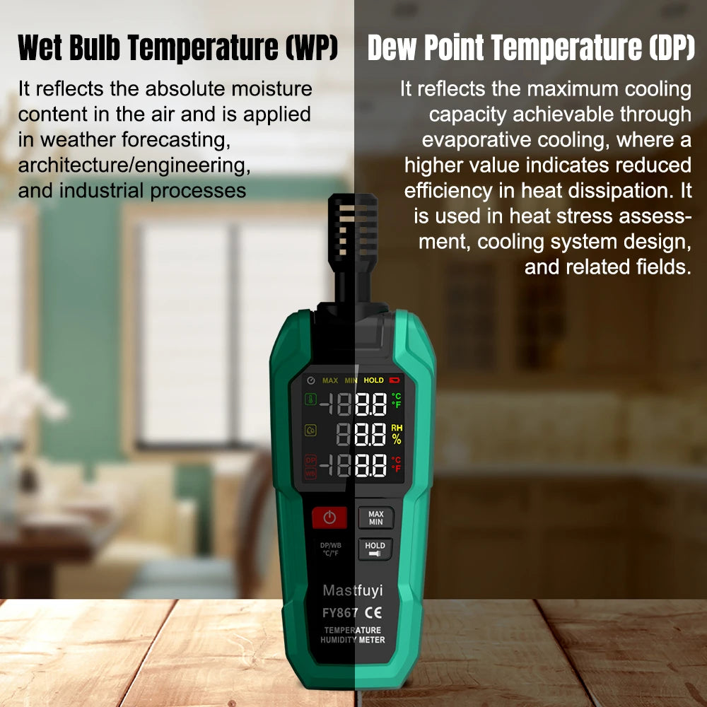 Professional Digital Thermohygrometer with Color Display
