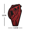 Glow-in-the-Dark Skull Biker Patch with Hook & Loop Backing