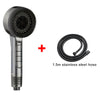 A handheld shower head and a 1.5m stainless steel hose are shown together.