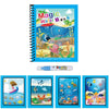 A colorful magic water drawing book featuring illustrations of sea creatures and plants with an invisible image effect.