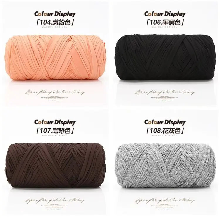 Elastic T-Shirt Yarn for Crochet and Knitting (2-Pack, 50m Each)