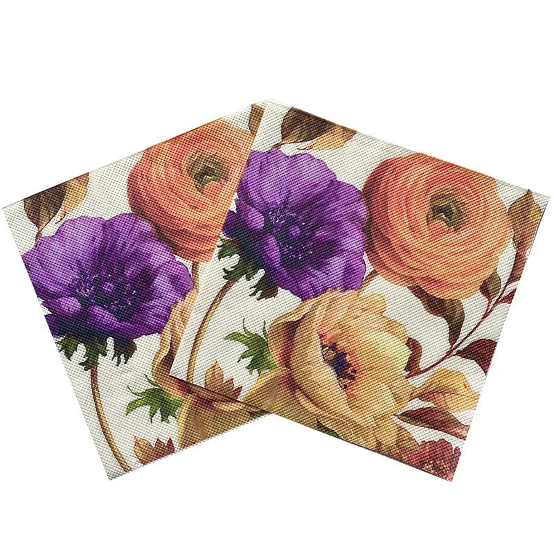 2-Ply Decorative Flower & Leaf Print Napkins (20-Pack)