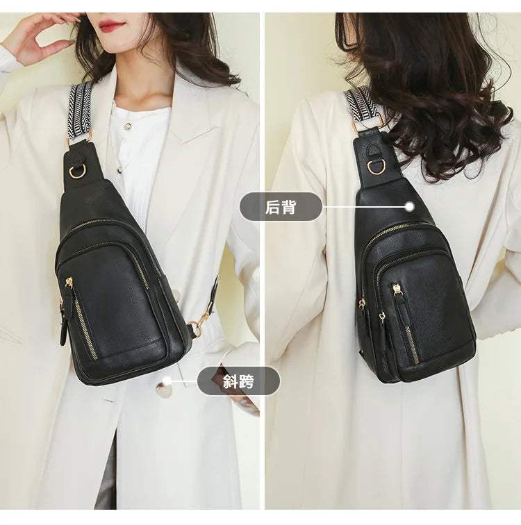 Elegant PU Leather Crossbody Sling Bag for Women