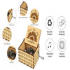 Hand-Cranked Wooden Music Box - 'You Are My Sunshine' Melody