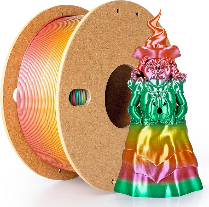 Silk Rainbow PLA Filament - Color Gradient
