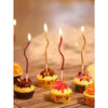 Spiral Birthday Cake Candles, Set of 6 Long Thin Decorative Candles for Cakes and Desserts