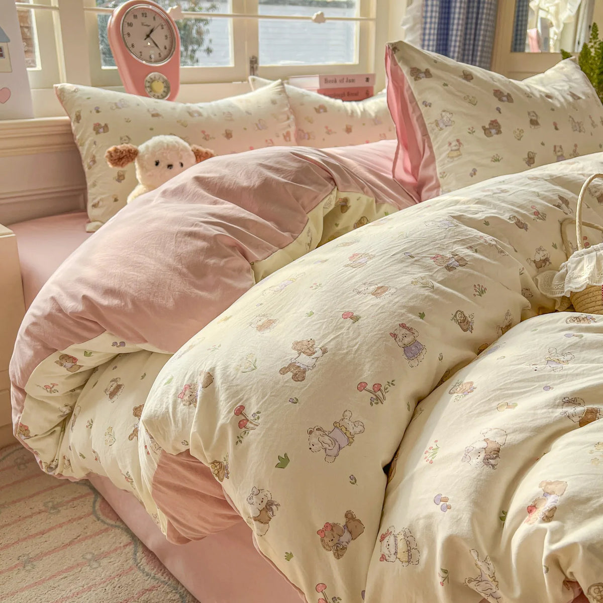 Washed Microfiber Duvet Cover Set with Pillowcases