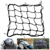 Black universal motorcycle bungee cargo net with scratch-free hooks