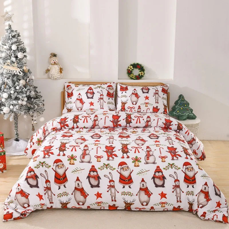 Festive Christmas Duvet Cover Set with Pillowcases