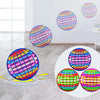 Colorful LED flying spinner toy with boomerang action displayed on a white background.